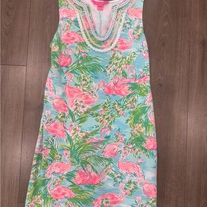 Flamingo Print Sleeveless Dress